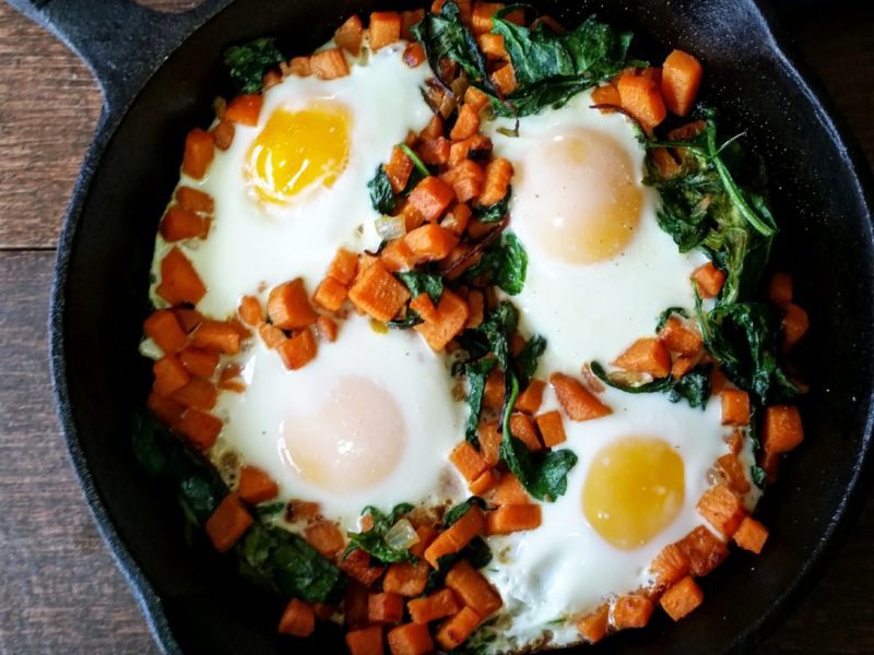 sweet potato and egg breakfast skillet