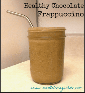 Healthy chocolate frappuccino smoothie vegan