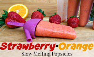 Slow Melting Strawberry Orange Popsicles