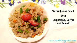 warm quinoa salad with asparagus carrot and tomatoes