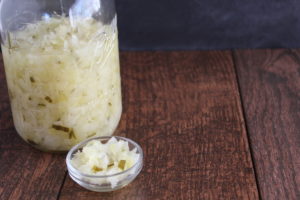 sauerkraut with pickles and garlic
