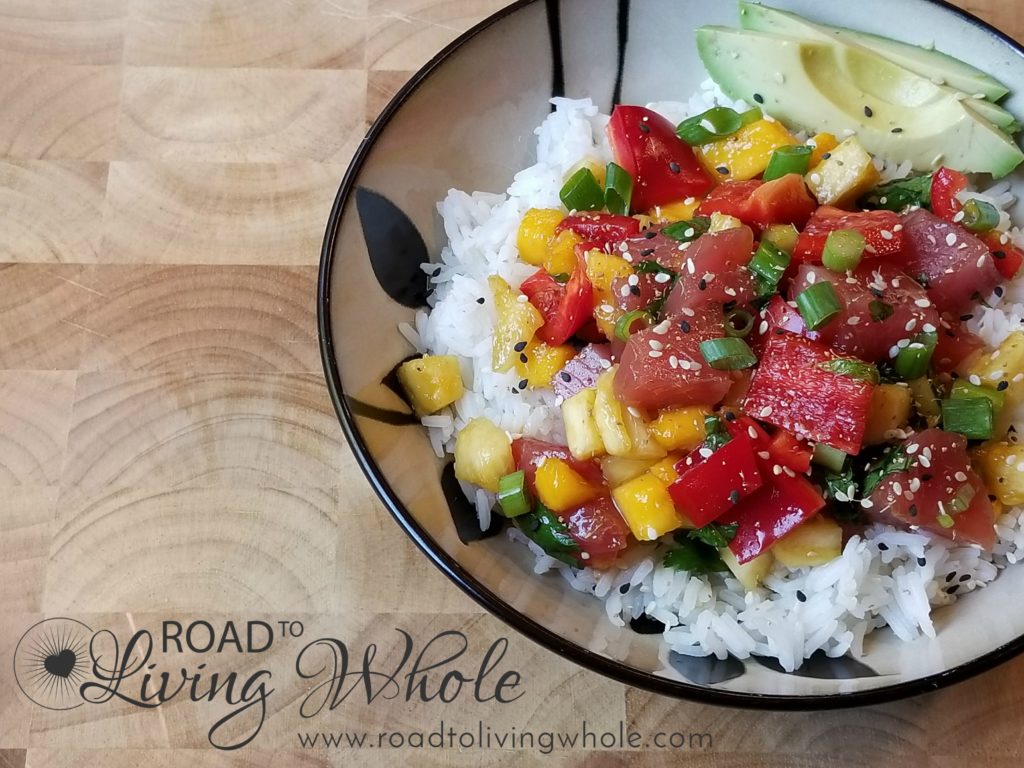 Pineapple Mango Ahi Tuna Poke Bowl